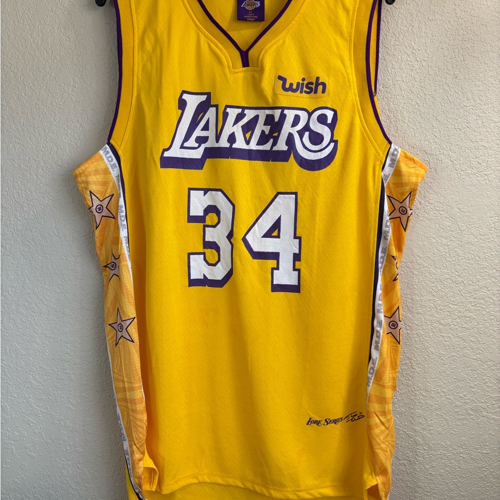 Shaq Lakers Yellow Basketball Jersey